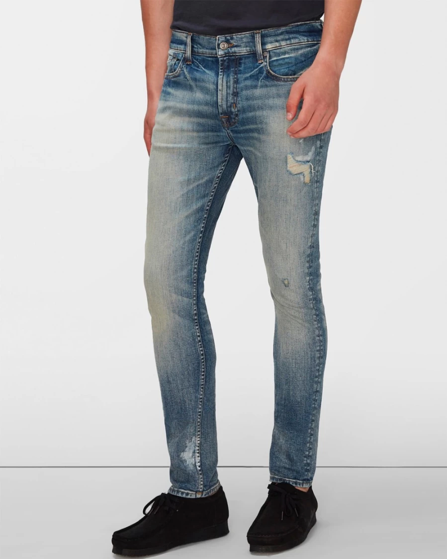 7 For All Mankind Men's Earthkind Stretch Tek Paxtyn In Chopper Light Blue Jeans