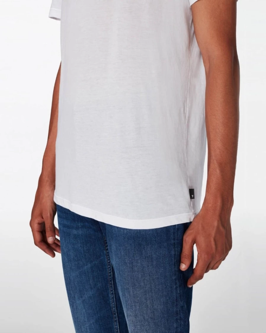 7 For All Mankind Men's Featherweight Cotton T-Shirt - White Premium Comfort Tee