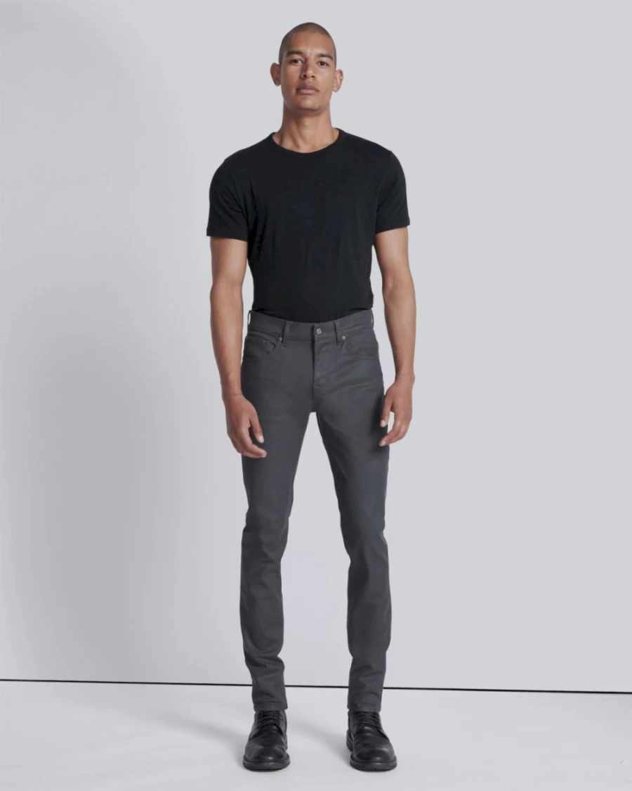 7 For All Mankind Men's Coated Slim Fit Tapered Gray Jeans