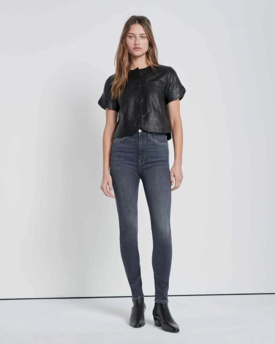 7 For All Mankind Women's No Filter Ultra High Rise Skinny Jeans in Edelweiss Wash