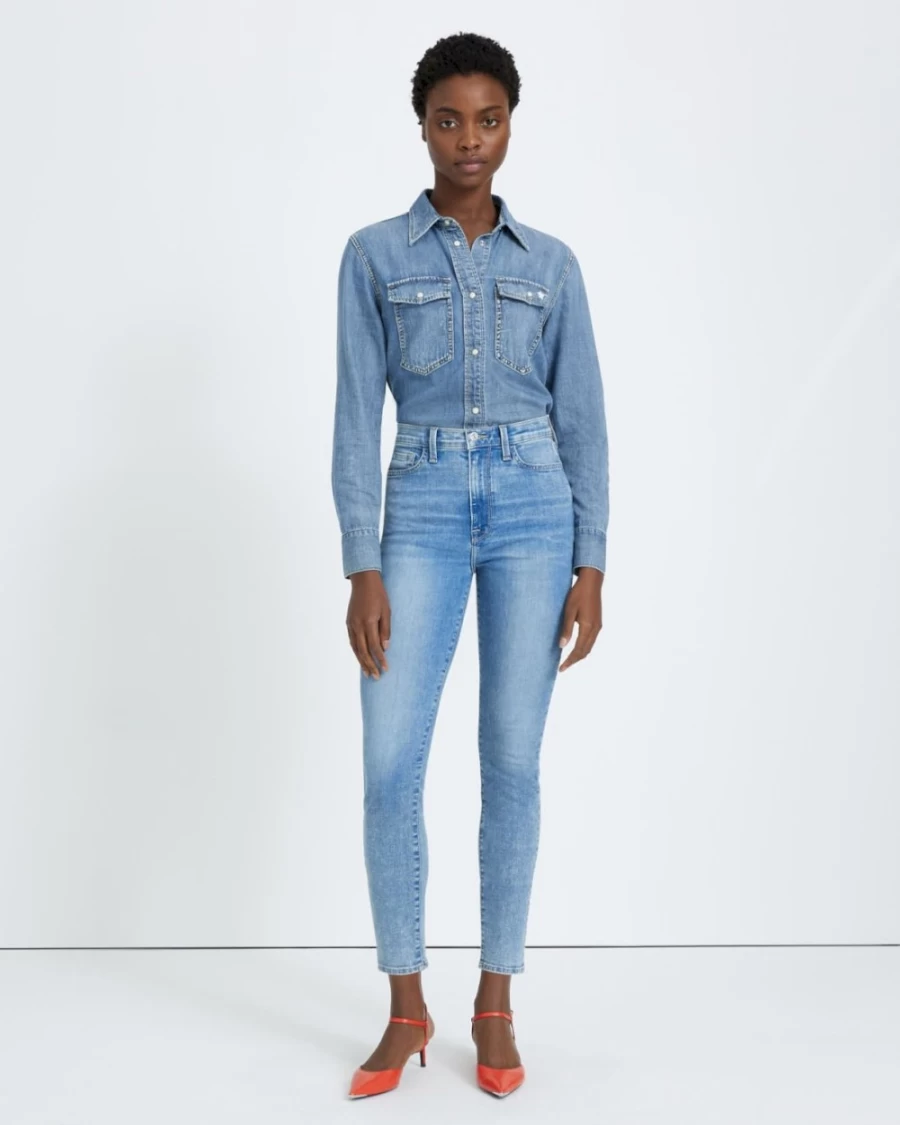 7 For All Mankind Women's High Waist Anisette Skinny Ankle Jeans