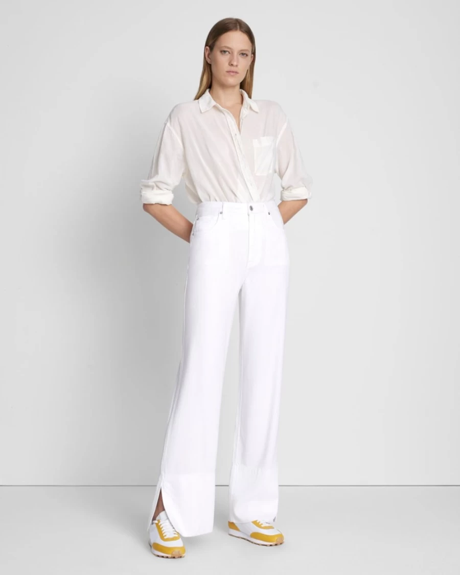 7 For All Mankind Women's Brilliant White Denim Lustre Trousers