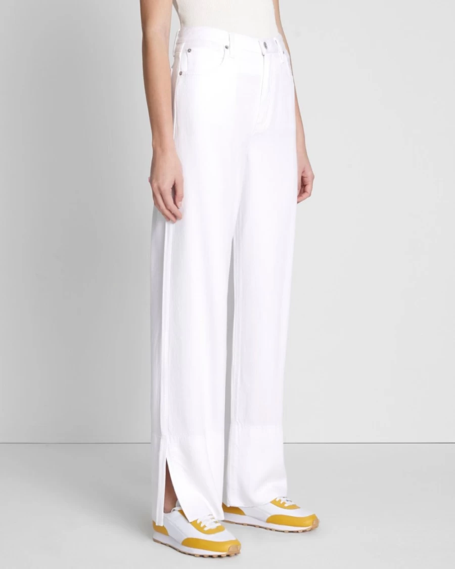 7 For All Mankind Women's Brilliant White Denim Lustre Trousers