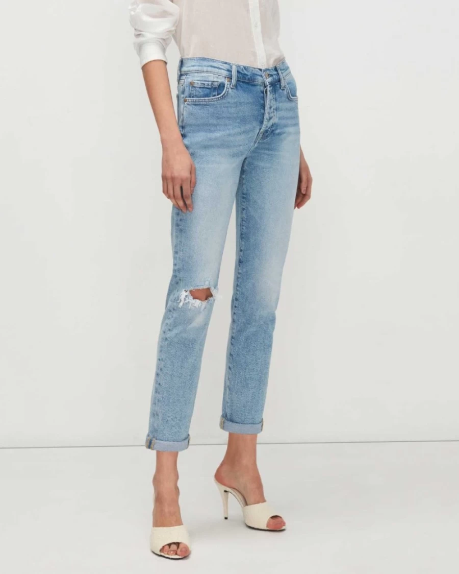 7 For All Mankind Women's Luxe Vintage Floral Print Josefina Jeans