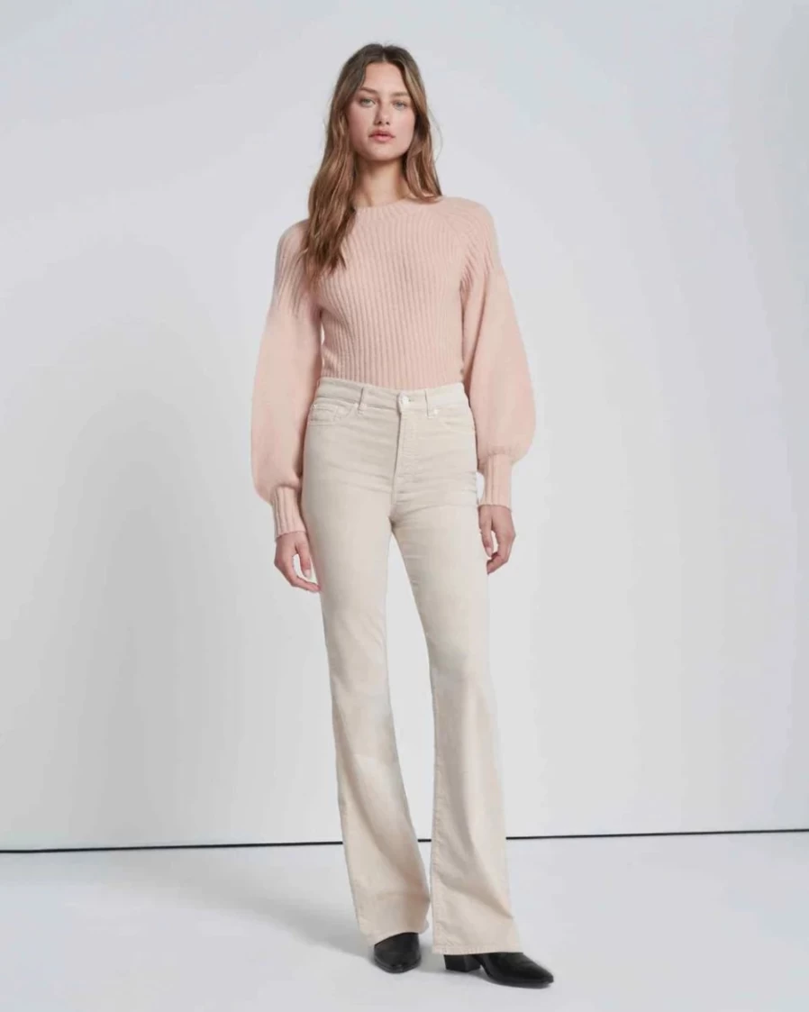 7 For All Mankind Women's Velvet Lisha Winter White Pants