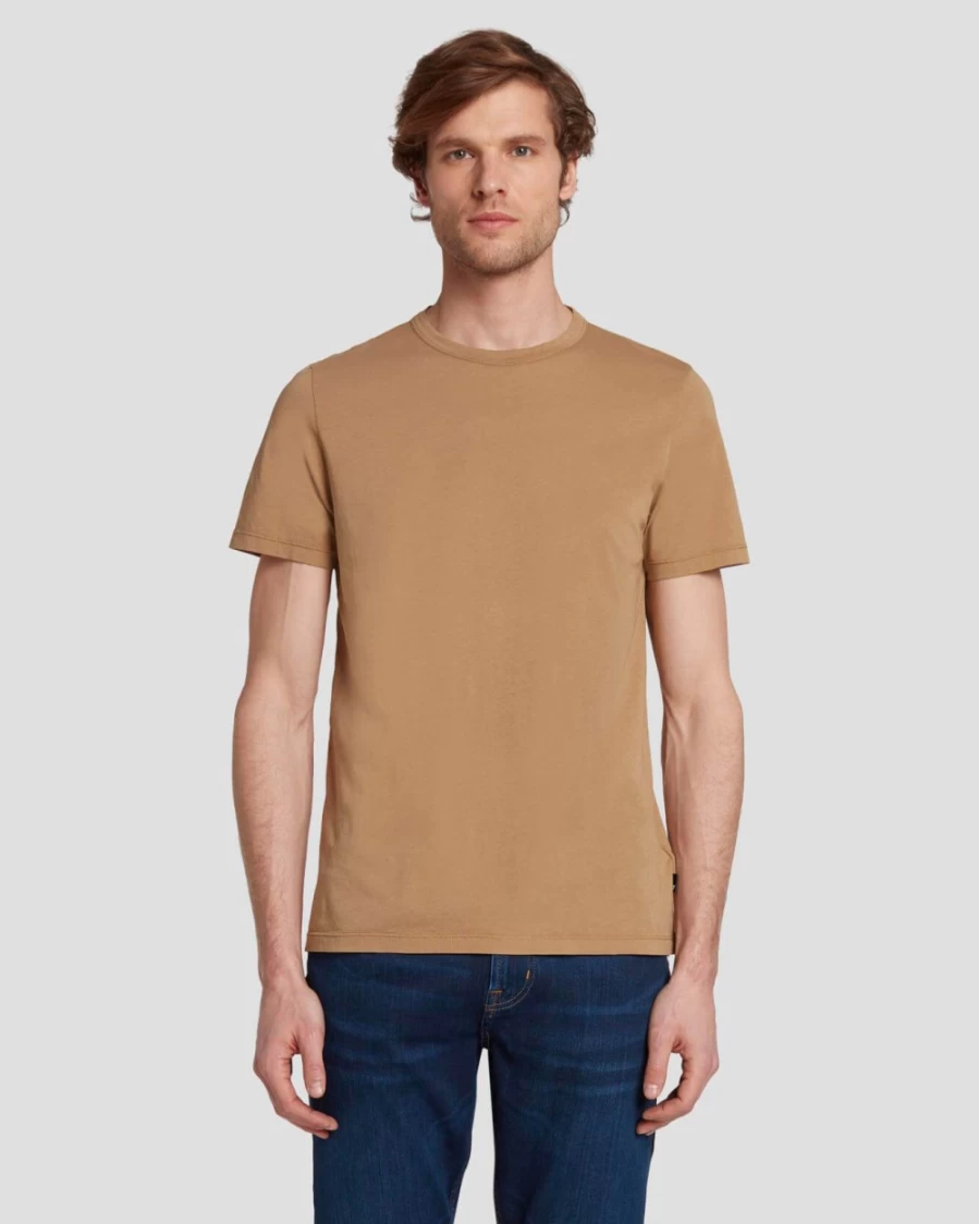 7 For All Mankind Men's Lightweight Cotton T-Shirt in River Bed Color