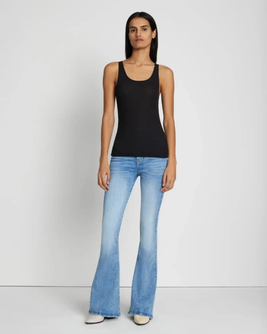 7 For All Mankind Women's Basic Scoop Neck Tank Top - Jet Set Style