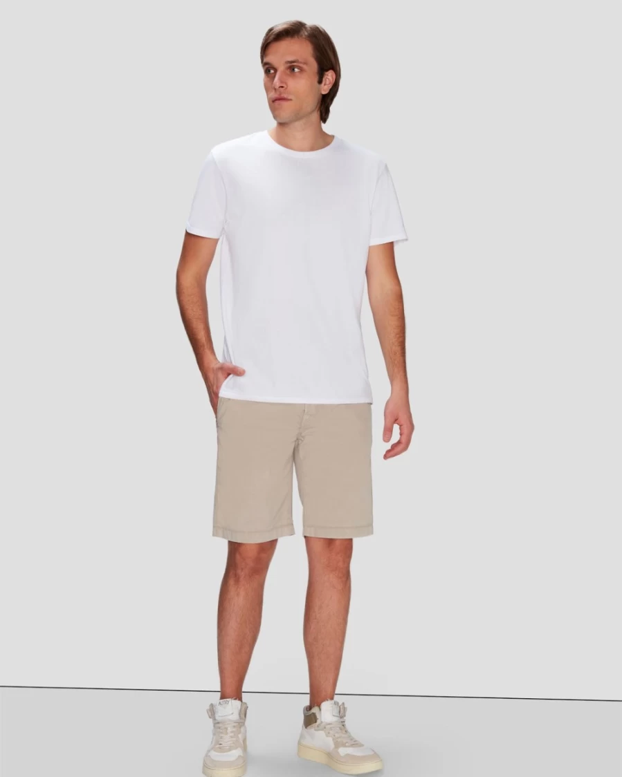 7 For All Mankind Men's Airweft Twill Chino Shorts in Sesame