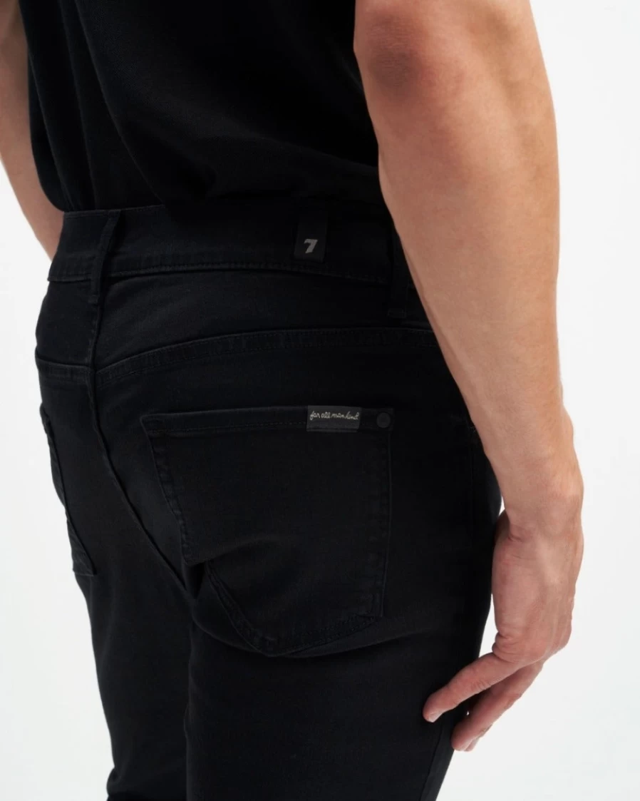 7 For All Mankind Men's Luxe Performance Slim Fit Tapered Black Jeans