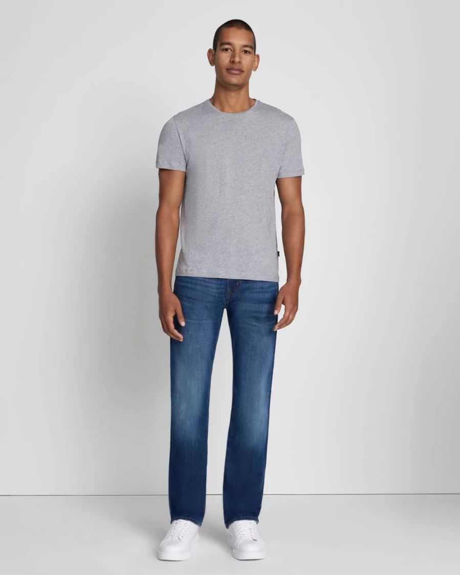 7 For All Mankind Men's Left Hand Straight Jeans in Redvale Wash