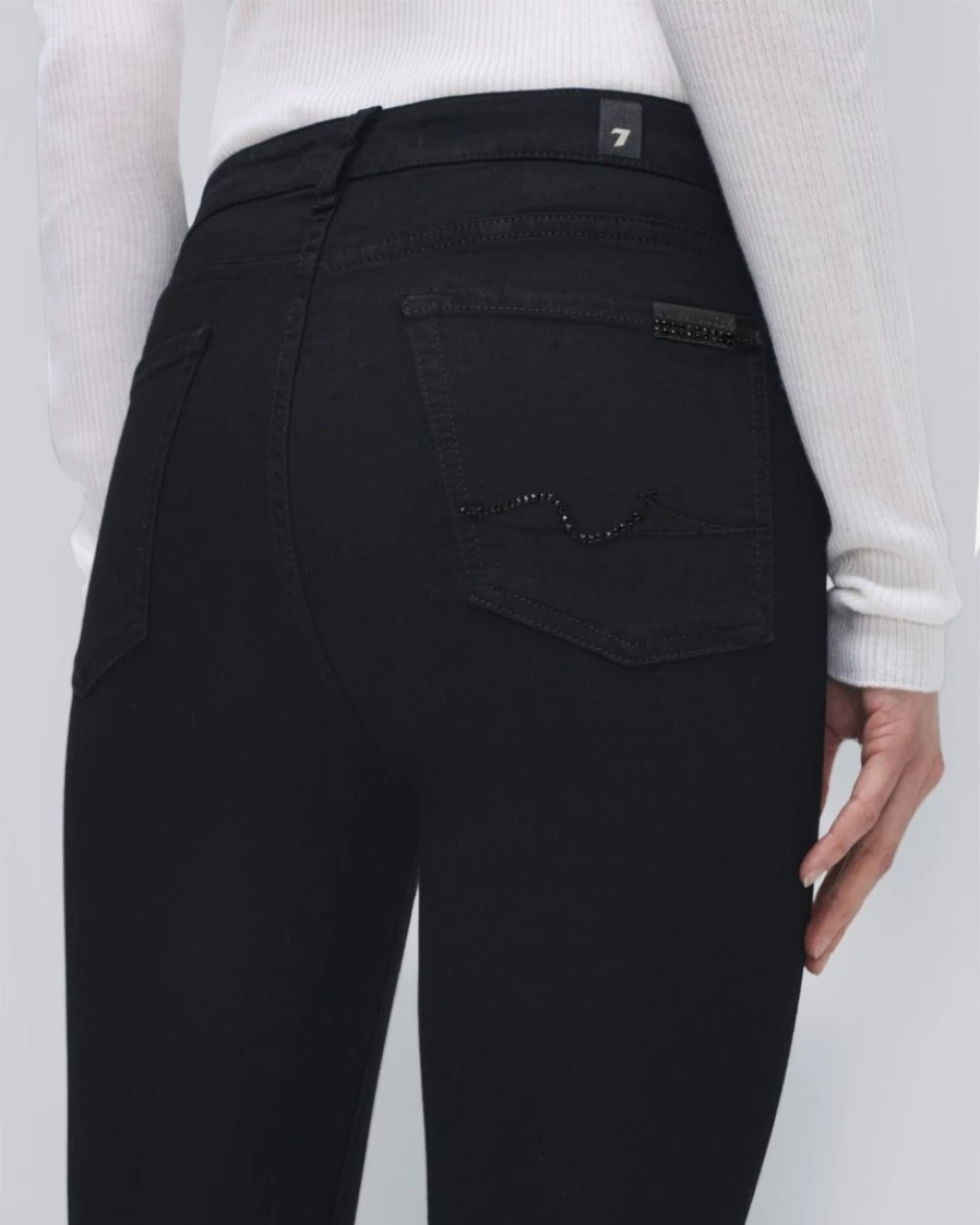 7 For All Mankind Women's Aubrey Ankle Jeans in Rinsed Black - Air Fit