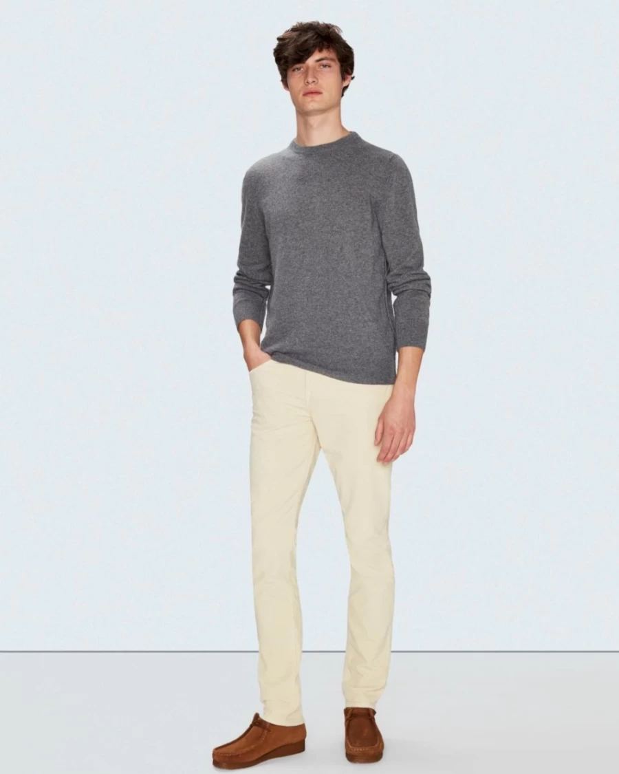 7 For All Mankind Men's Grey Cashmere Crewneck Sweater
