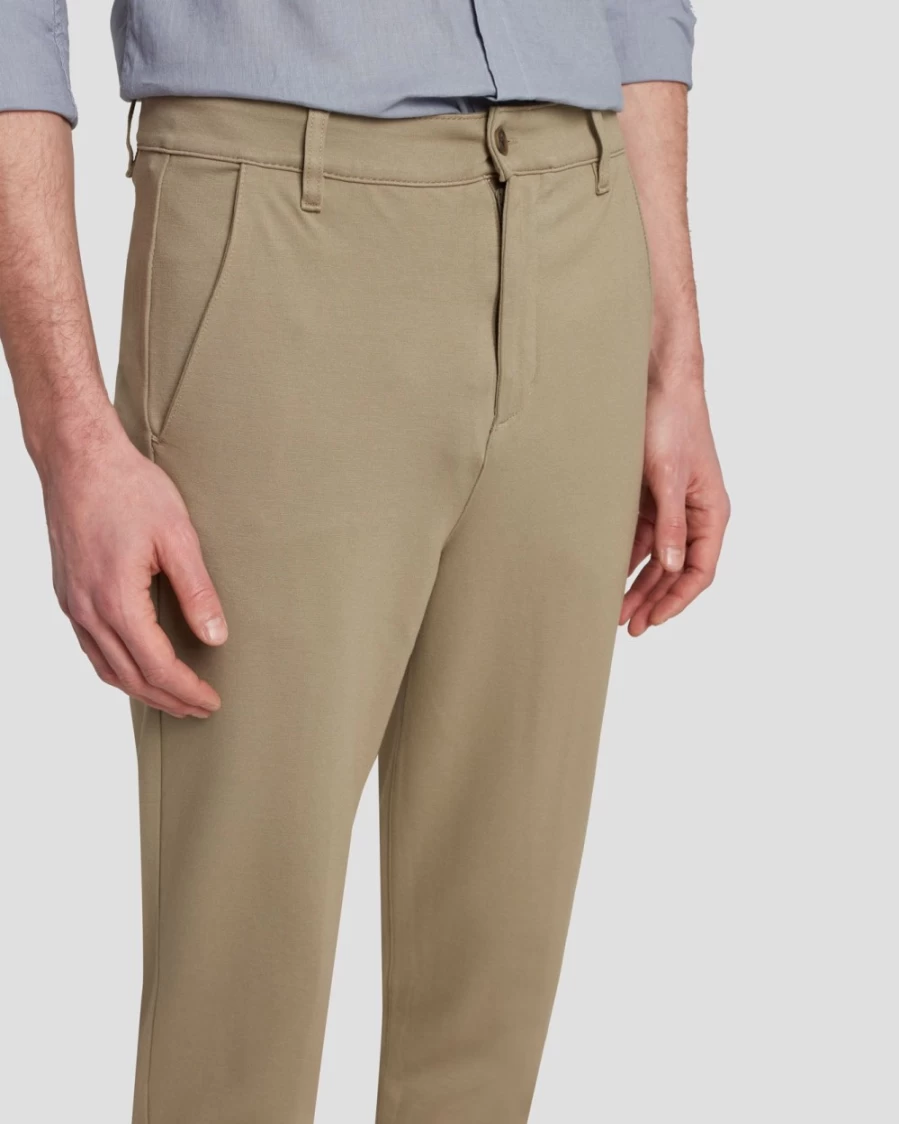 7 For All Mankind Men's Taupe Travel Chino Pants for Comfort & Style