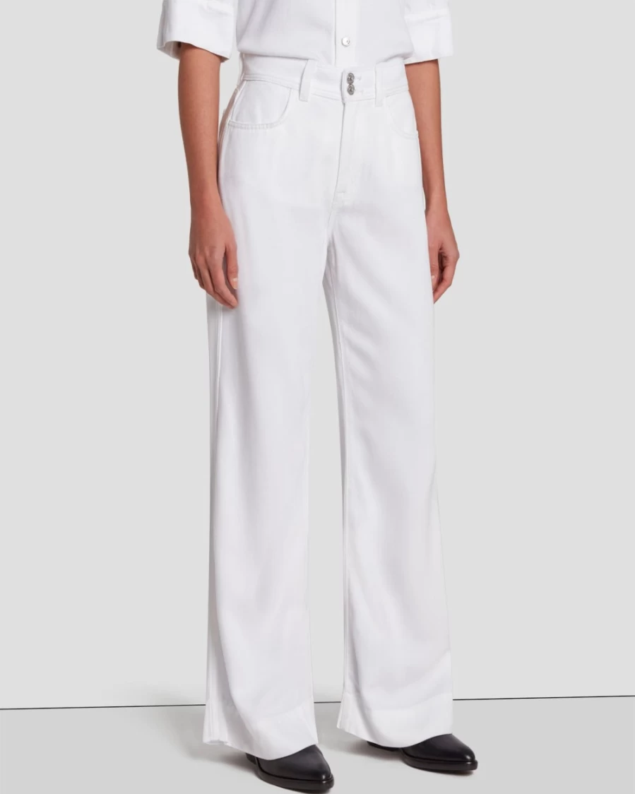 7 For All Mankind Women's Tailorless Denim Jeans in Brilliant White - Modern Dojo Lustre Fit