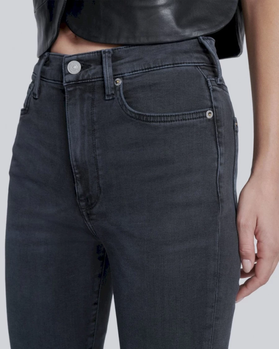7 For All Mankind Women's High Waist Skinny Jeans - Night Rider Ankle-Length Stretch Denim Pants