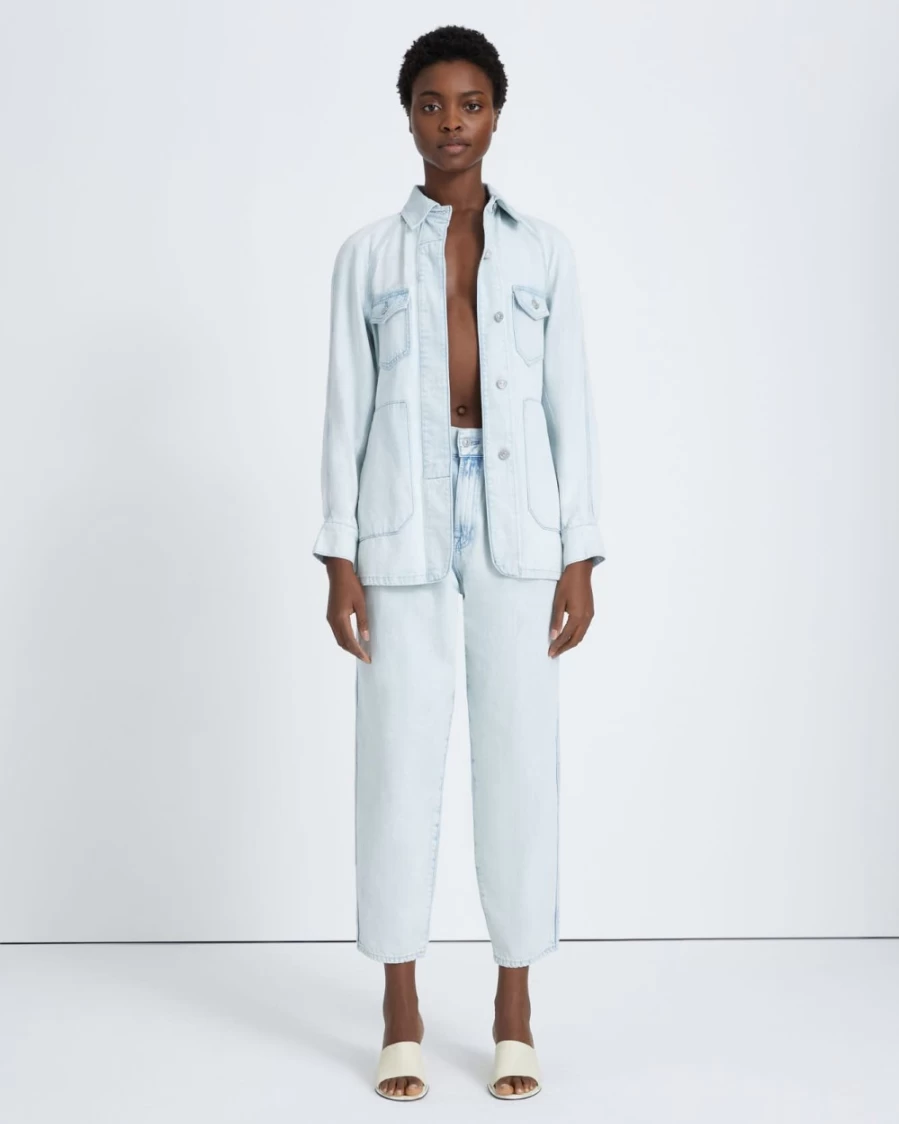 7 For All Mankind Women's Isadora Denim Field Jacket - Classic Blue Denim Outerwear
