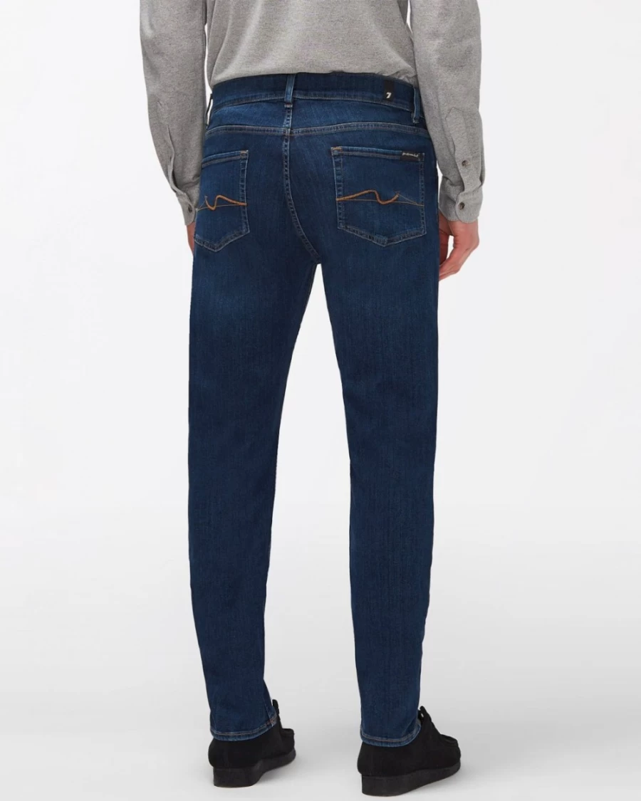 7 For All Mankind Men's Luxe Performance Plus Slim Fit Tapered Jeans with Hydro Technology