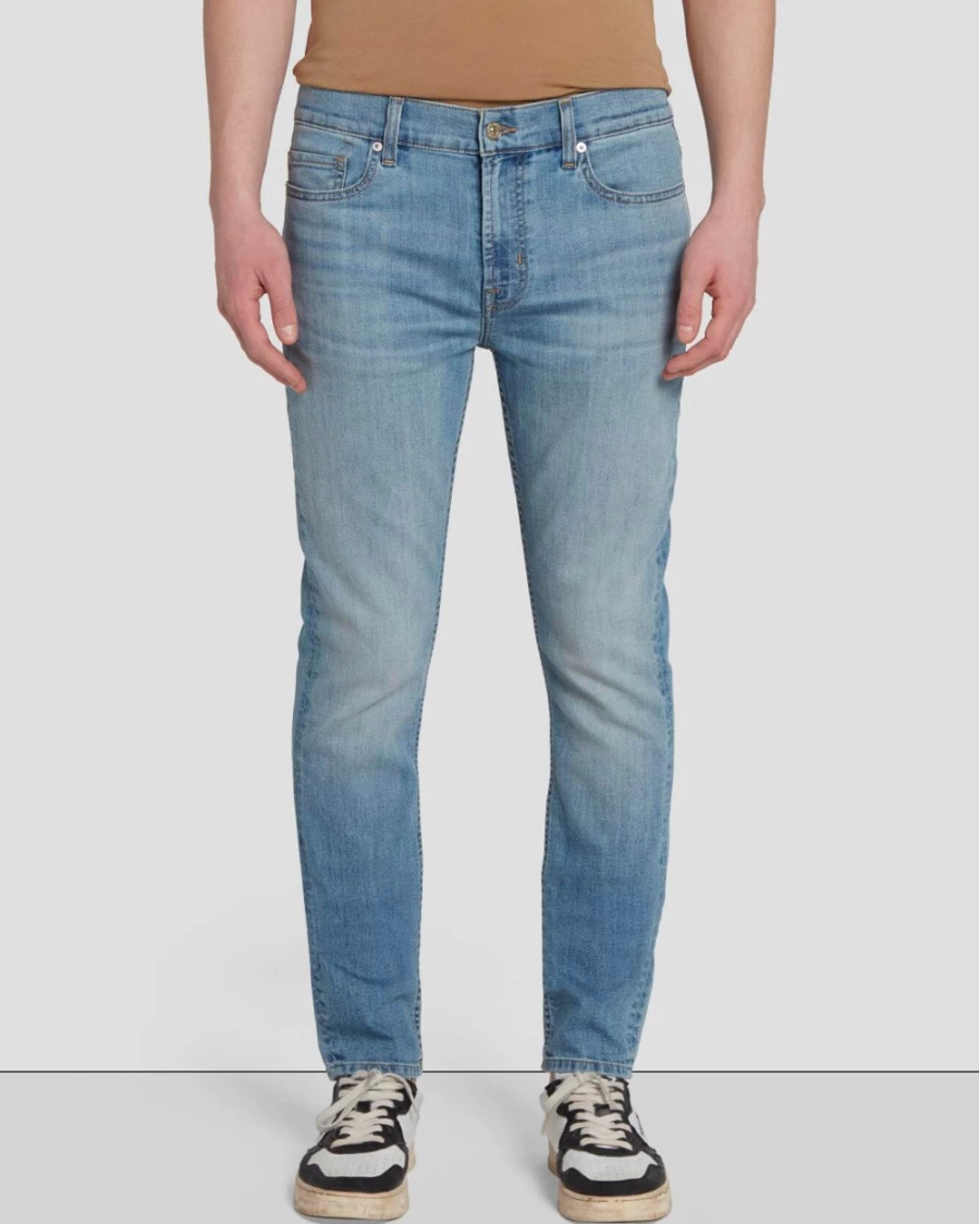 7 For All Mankind Men's Airweft Paxtyn Jeans - Santa Cruz Wash Slim Fit Denim Pants