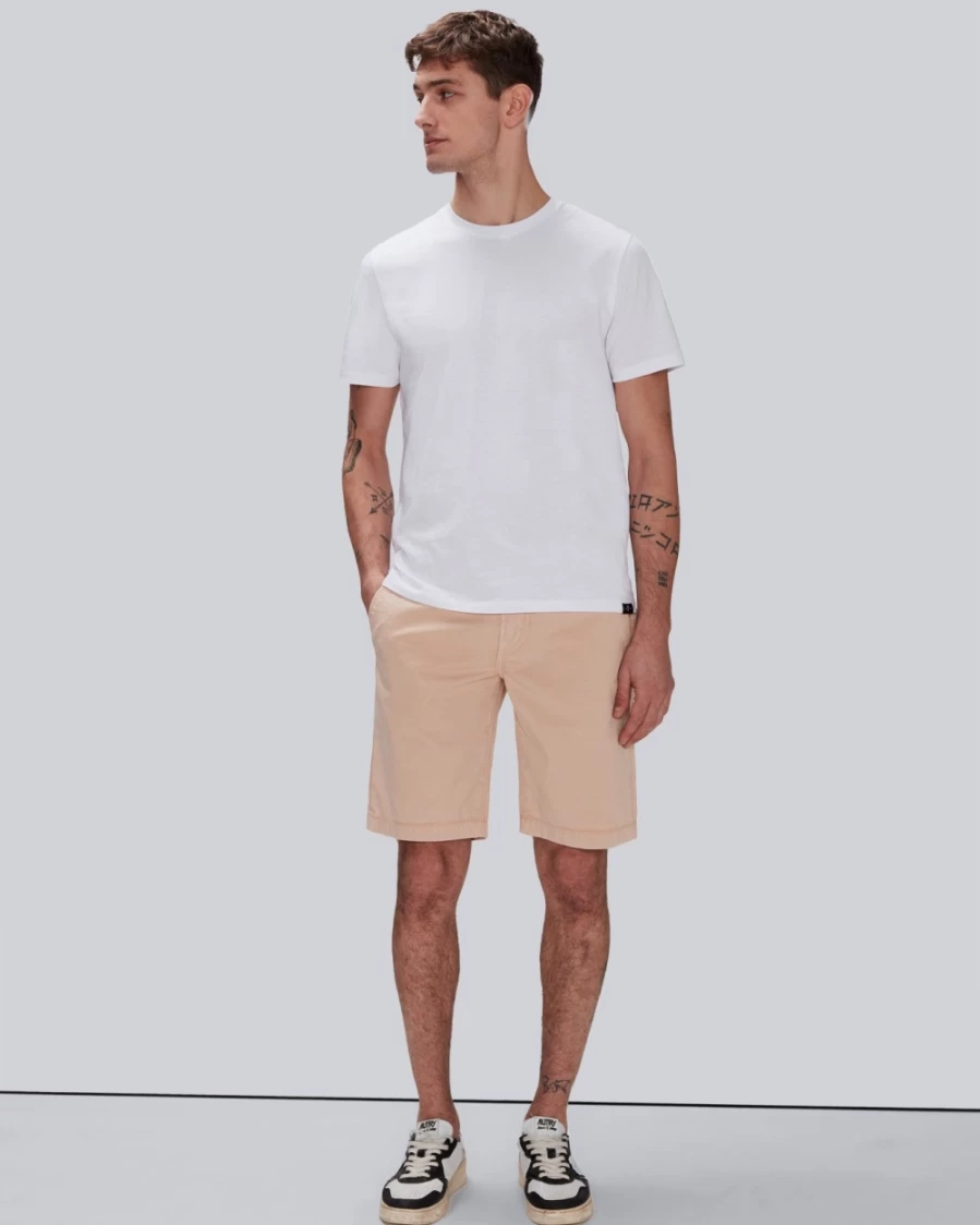 7 For All Mankind Men's Airweft Twill Chino Shorts in Tangerine - Lightweight Casual Summer Shorts