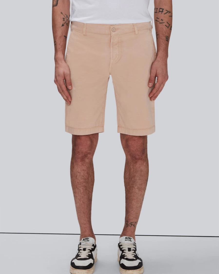 7 For All Mankind Men's Airweft Twill Chino Shorts in Tangerine - Lightweight Casual Summer Shorts