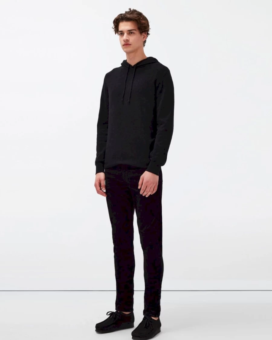 7 For All Mankind Men's Slim Fit Tapered Black Corduroy Pants