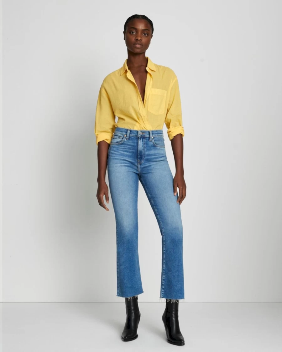 7 For All Mankind Women's Luxe Vintage High Waist Slim Flare Jeans in Lyme Wash
