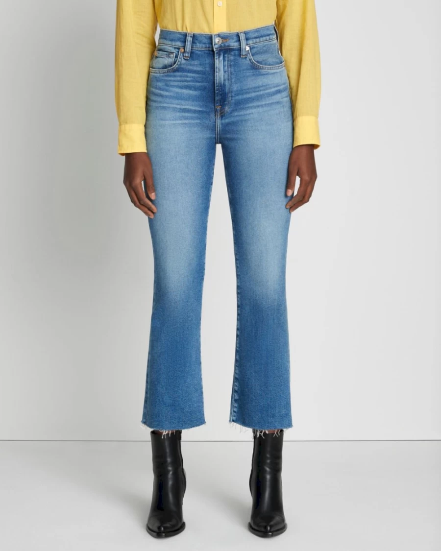 7 For All Mankind Women's Luxe Vintage High Waist Slim Flare Jeans in Lyme Wash