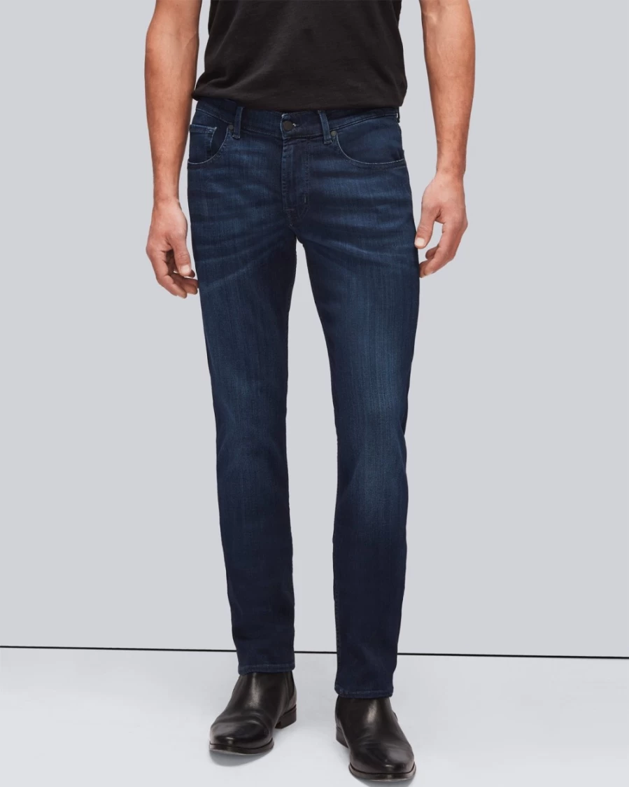 7 For All Mankind Men's Luxe Performance Slim Fit Jeans in Deep Blue