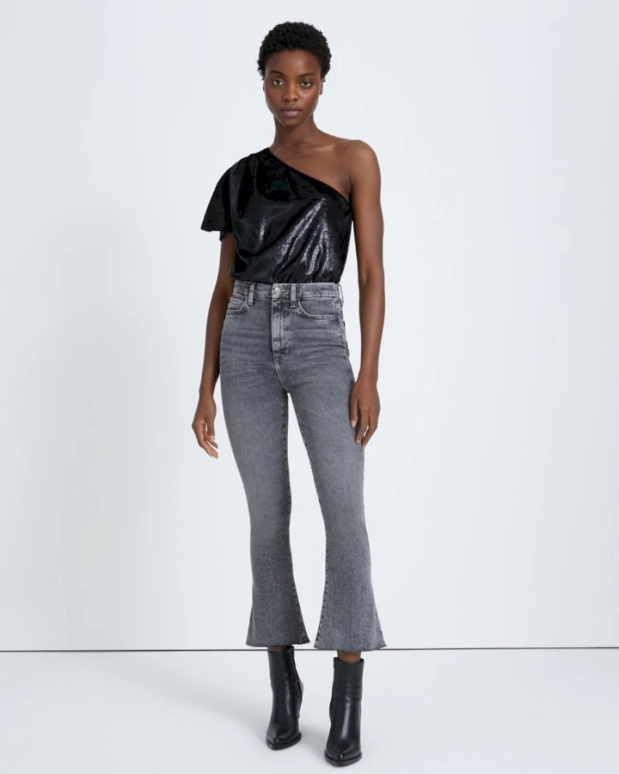 7 For All Mankind Women's Luxe Vintage Ultra High Rise Skinny Jeans with Kick Flare