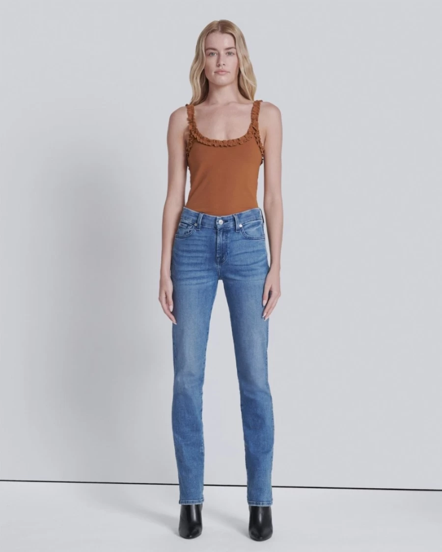 7 For All Mankind Women's Kimmie Straight Leg Jeans in Dulce Wash
