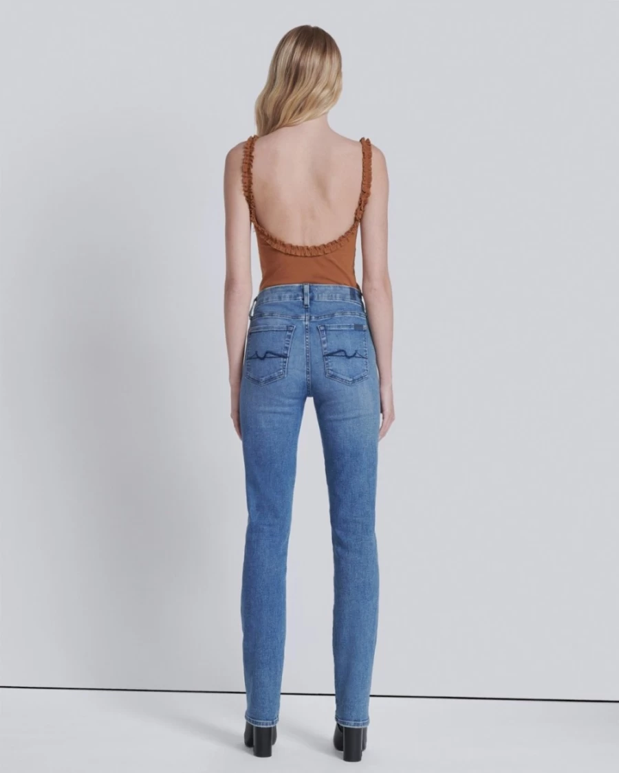 7 For All Mankind Women's Kimmie Straight Leg Jeans in Dulce Wash