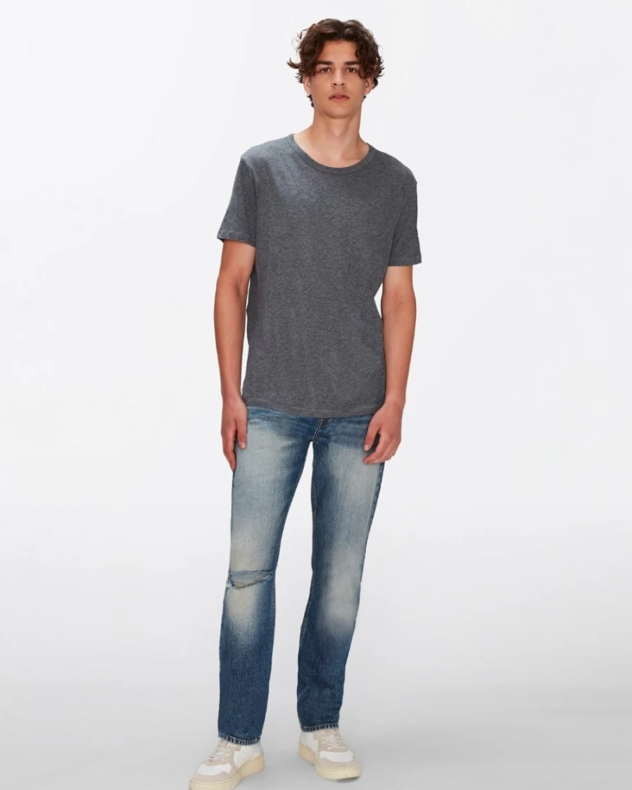7 For All Mankind Men's Heather Grey Featherweight Cotton T-Shirt