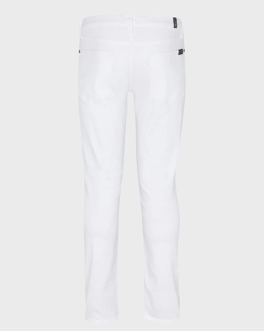 7 For All Mankind Men's Luxe Performance Paxtyn White Clean Pocket Jeans