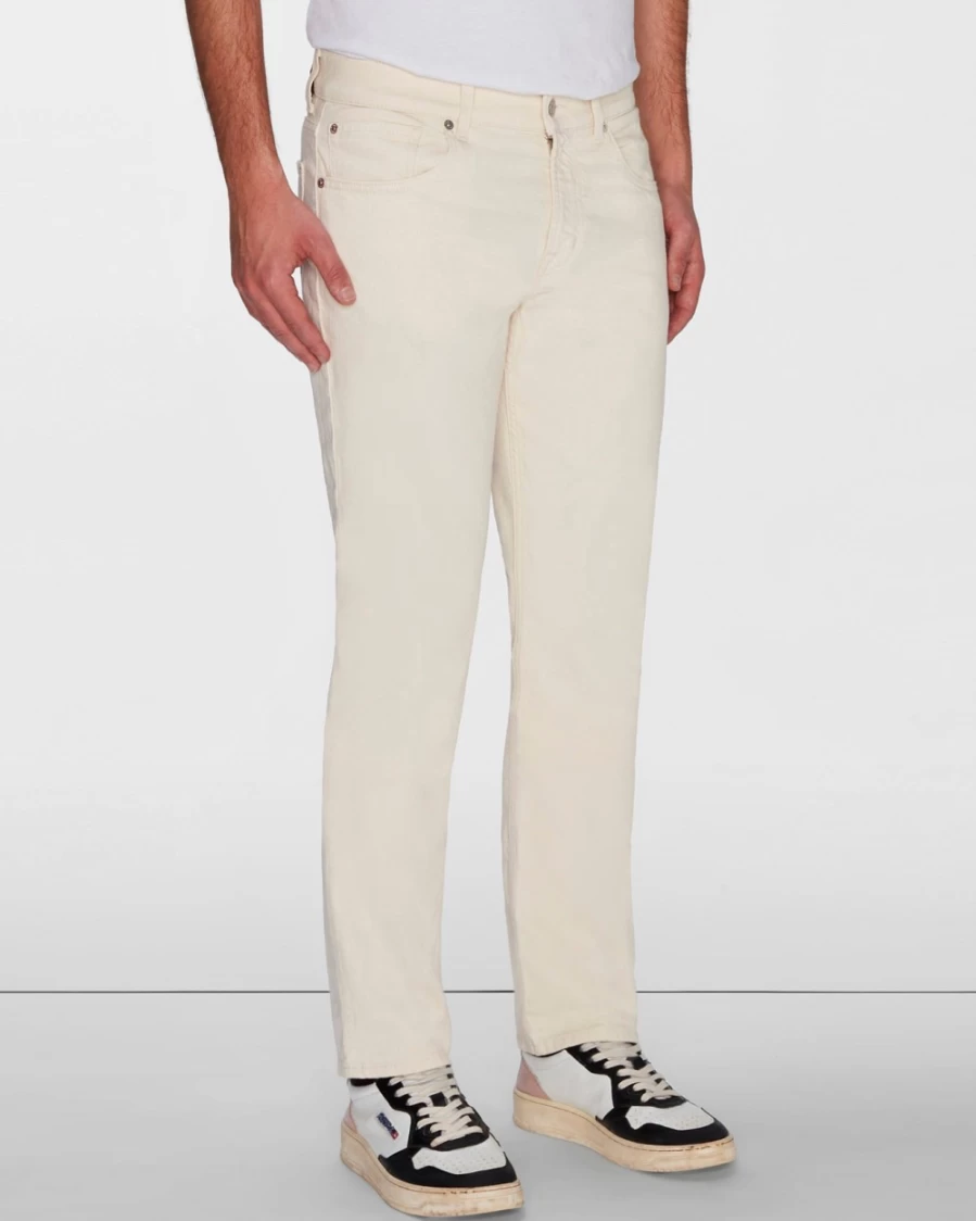 7 For All Mankind Men's Straight Fit Jeans in Ecru