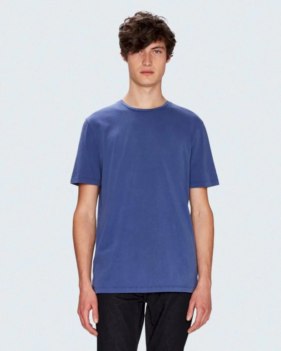 7 For All Mankind Men's Electric Blue Sunfaded Vintage T-Shirt