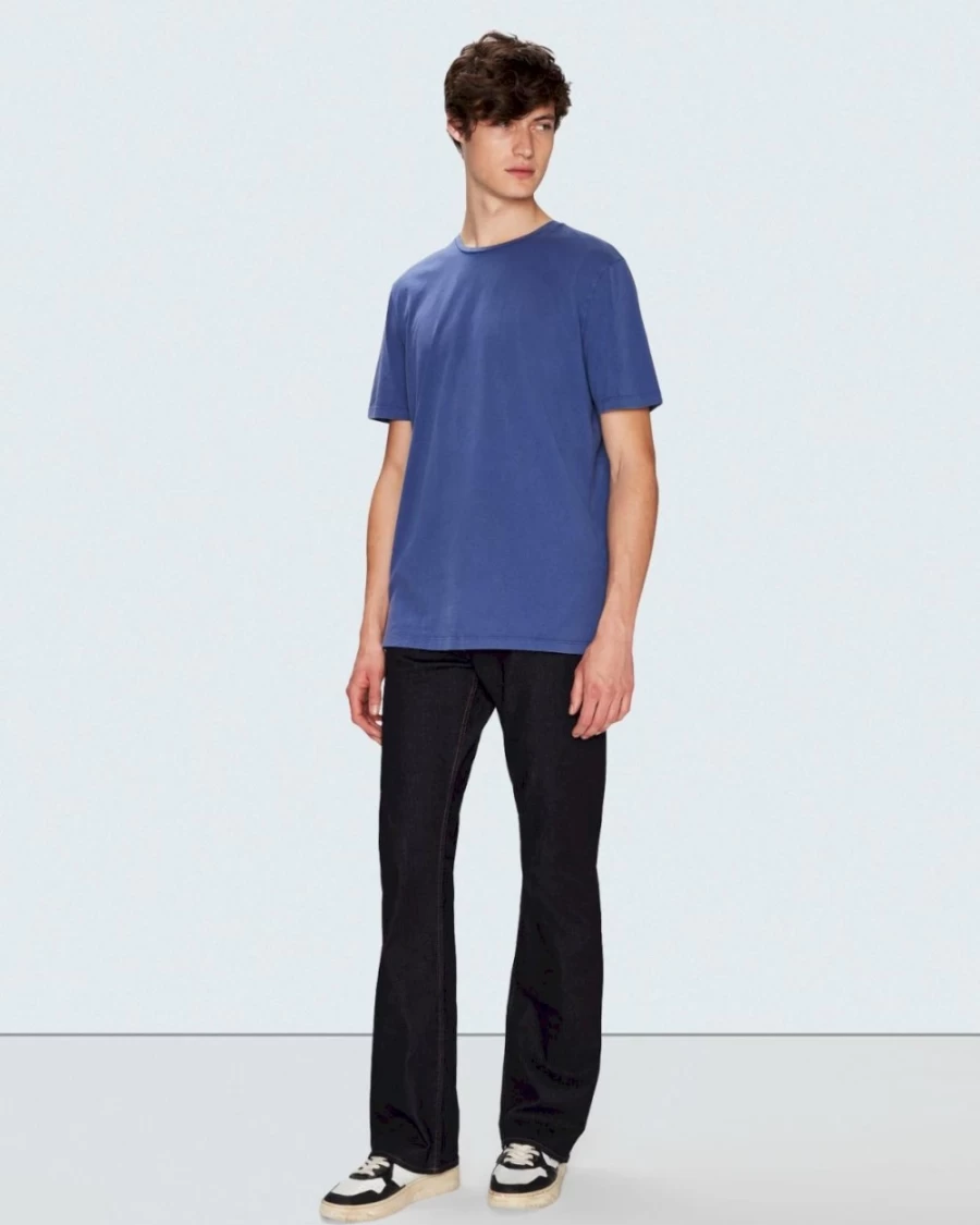 7 For All Mankind Men's Electric Blue Sunfaded Vintage T-Shirt