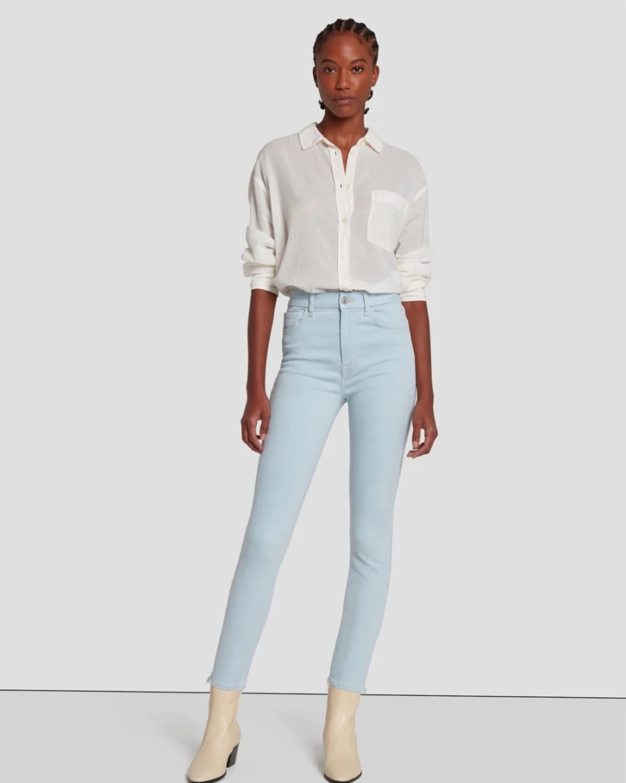7 For All Mankind Women's No Filter Ultra High Rise Ankle Skinny Jeans in Peretti
