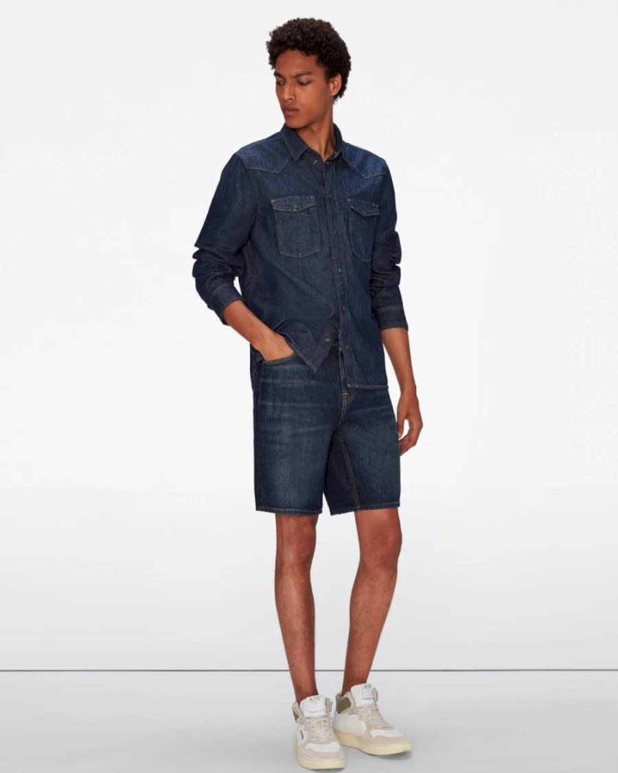 7 For All Mankind Men's Straight Fit Vibration Shorts