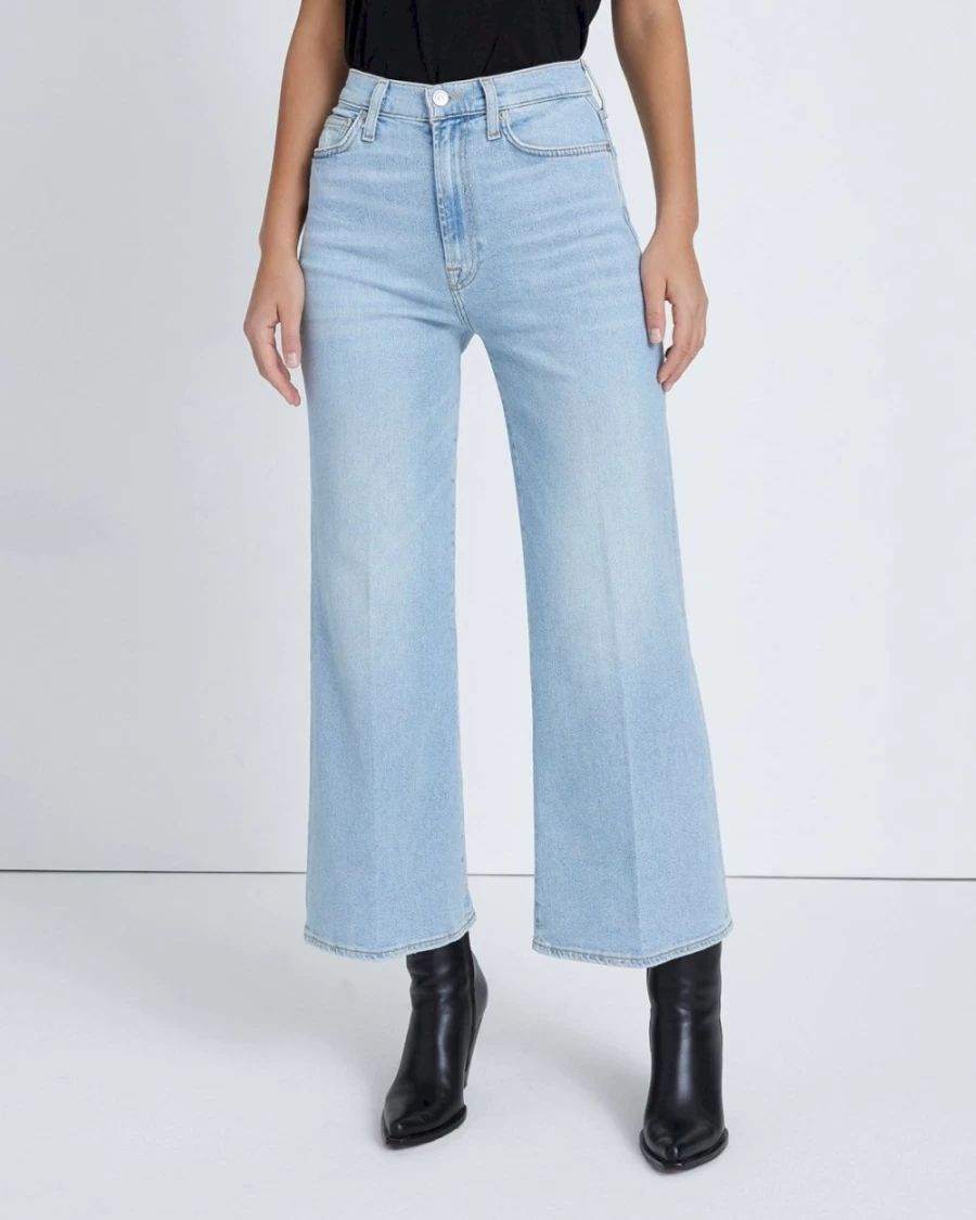 7 For All Mankind Women's Luxe Vintage Cropped Wild Fleur Denim Jacket