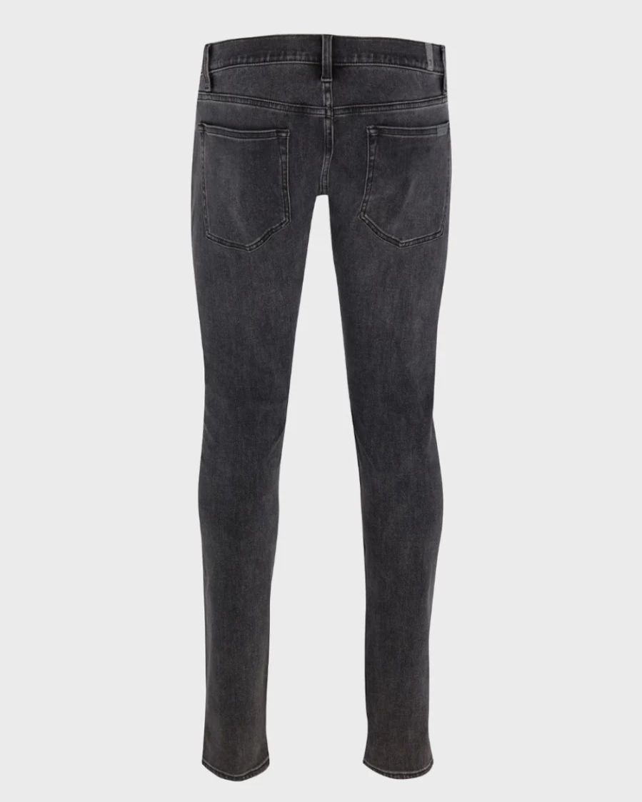 7 For All Mankind Men's Luxe Sport X Stretch Tek Stacked Skinny Jeans in Borrego Black