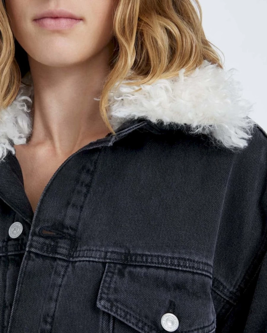 7 For All Mankind Women's Easy Trucker Jacket In Night Iris - Stylish Denim Jacket For Women