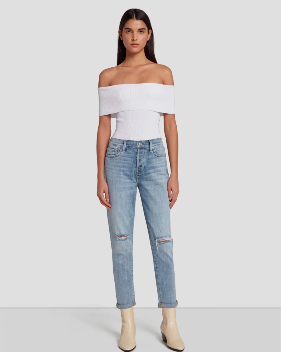 7 For All Mankind Women's Josefina In De Ville Broken Twill Jeans