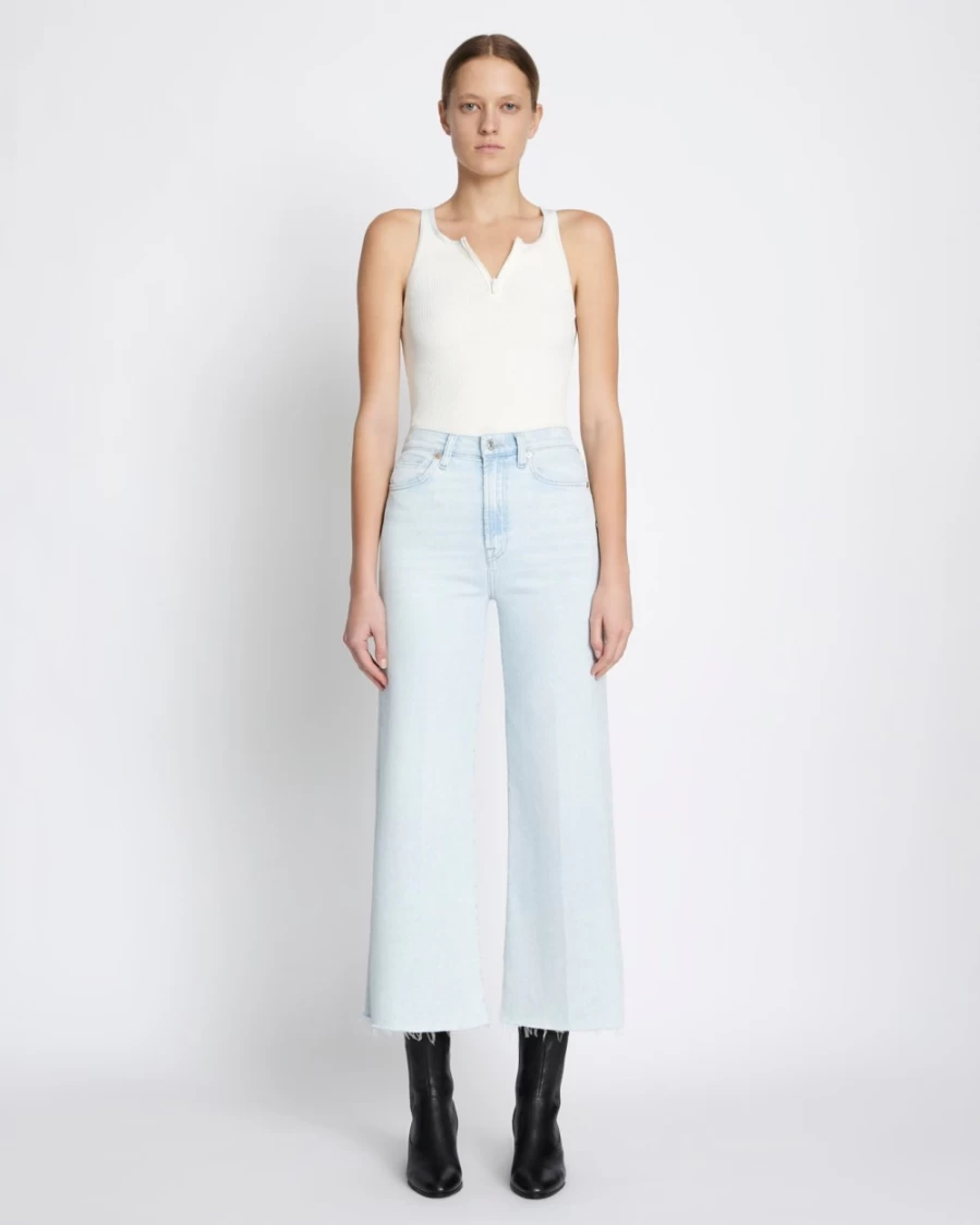 7 For All Mankind Women's Luxe Vintage High Rise Cropped Jeans - Edis Ultra Stretch Denim