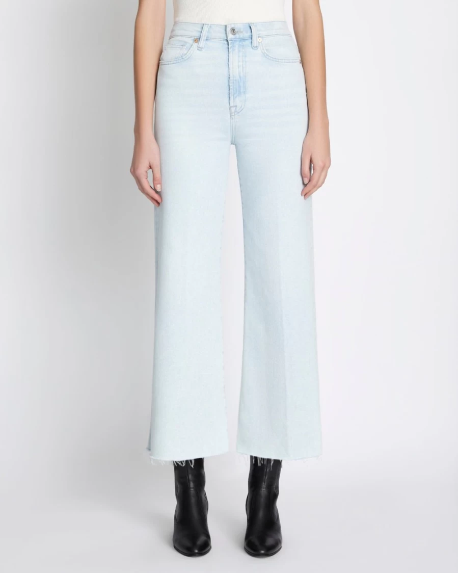 7 For All Mankind Women's Luxe Vintage High Rise Cropped Jeans - Edis Ultra Stretch Denim