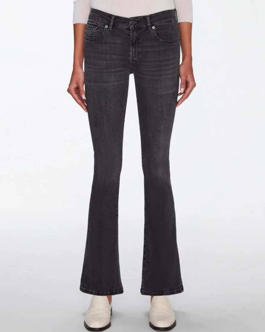 7 For All Mankind Women's Dark Grey Bootcut Tailored Fit Jeans