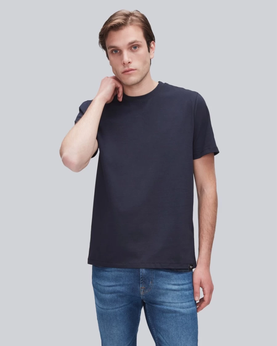 7 For All Mankind Men's Luxe Performance T-Shirt - Premium Blue Athletic Tee