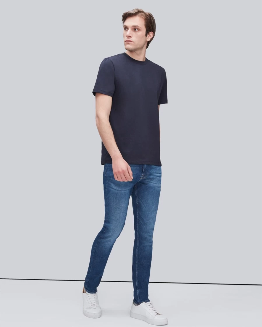 7 For All Mankind Men's Luxe Performance T-Shirt - Premium Blue Athletic Tee