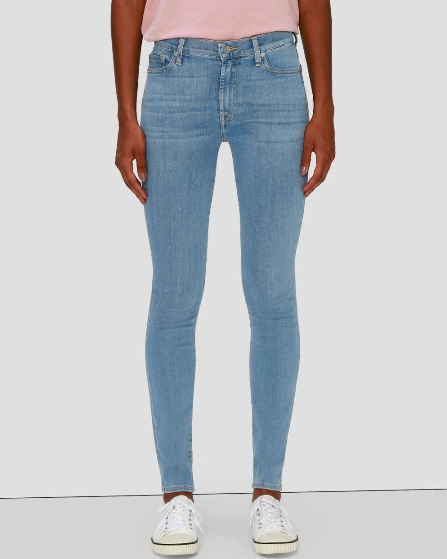7 For All Mankind Women's Slim Illusion Ankle Skinny Jeans in Staple Wash