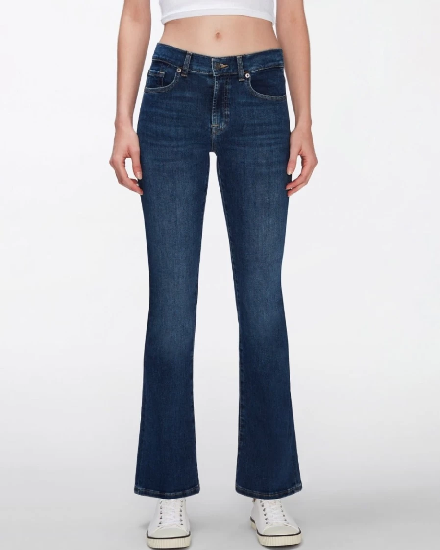 7 For All Mankind Women's Dark Blue Bootcut Tailored Jeans