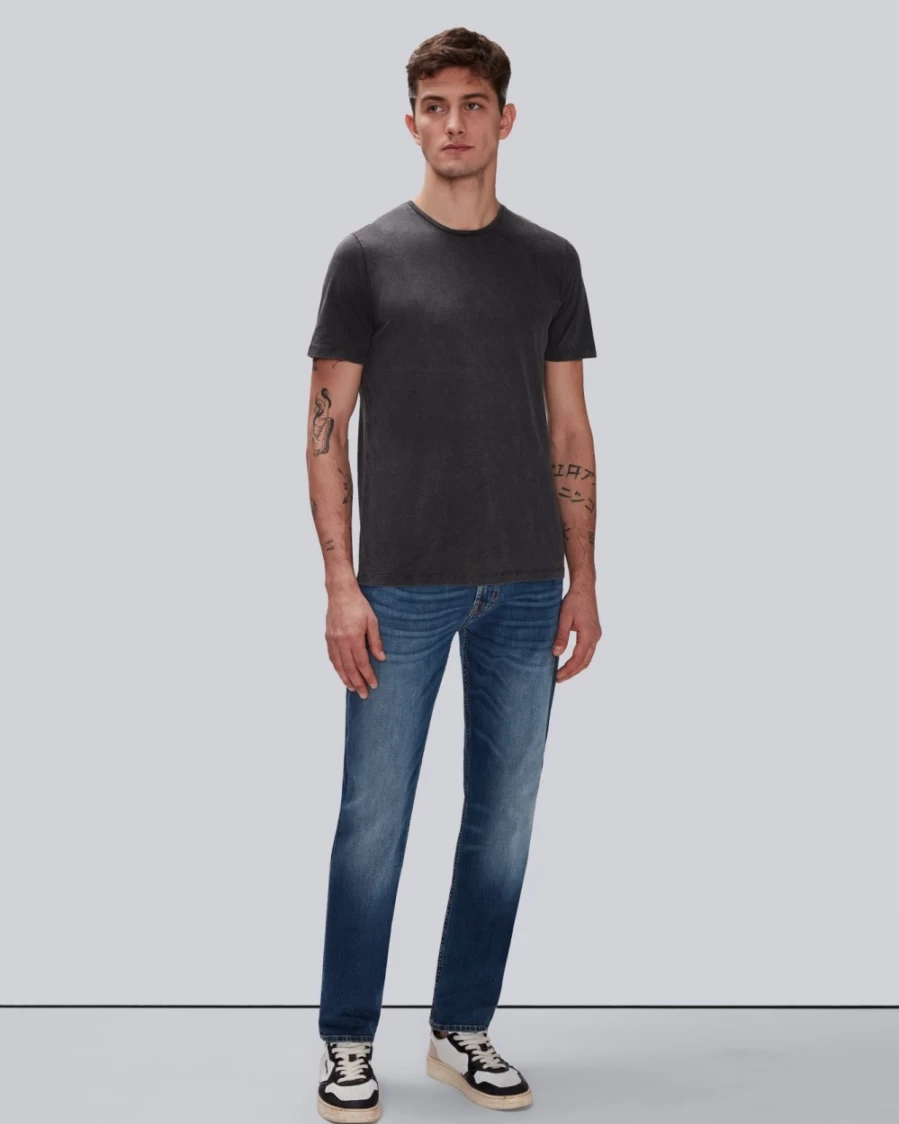 7 For All Mankind Men's Black Sunfaded Vintage Style T-Shirt